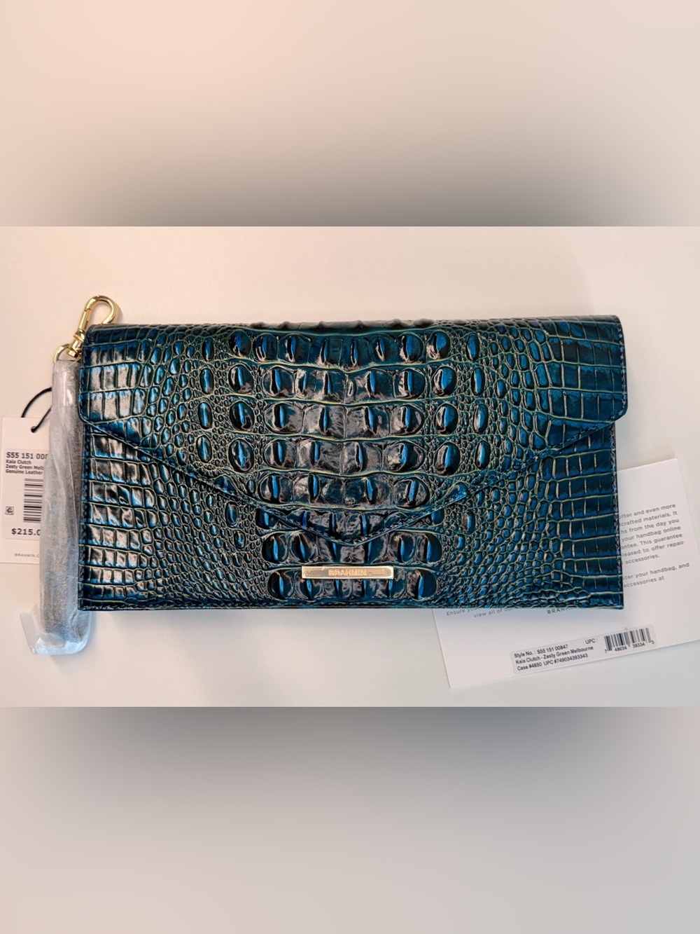 Brahmin NWT Kaia Clutch in Zesty Green FACTORY PACKED - Retail $215
